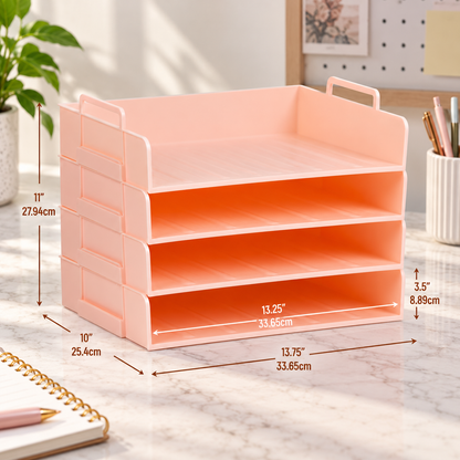 Stackable Plastic Paper Tray Organizer
