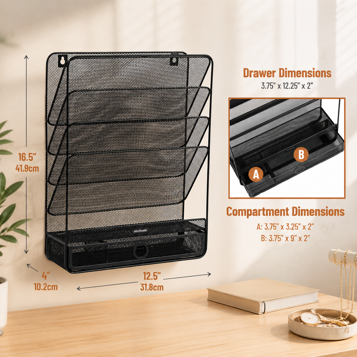 4-Tier Vertical File Organizer