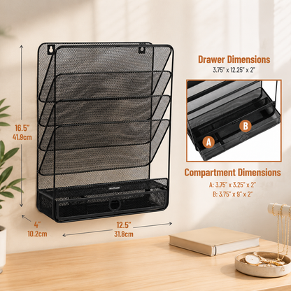 4-Tier Vertical File Organizer