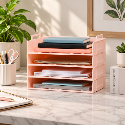 Stackable Plastic Paper Tray Organizer