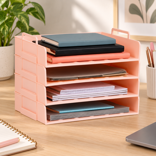 Stackable Plastic Paper Tray Organizer