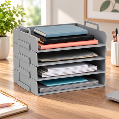 Stackable Plastic Paper Tray Organizer